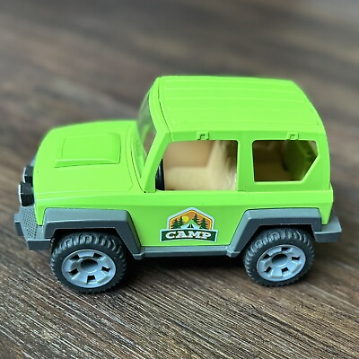 #ad Playmobil Camp Vehicle PM 16 6889 2016 Green SUV with Removable Roof Jeep Car $16.00
