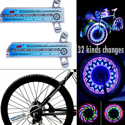 #ad LED Flashing Colorful Bicycle Cycling Wheel Spoke Signal Light For Bike Tool 2PC $10.99