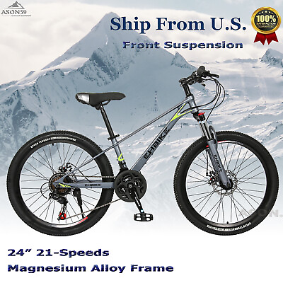 #ad Mountain Bike 24 inch 21 Speed Magnesium Alloy Frame Whole Body Paint USA $214.99