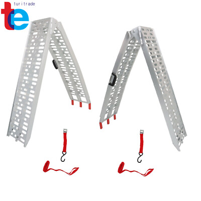 #ad 2*Aluminum Loading Ramp Arched For Motorcycle ATV UTV Truck Lawnmower $121.67