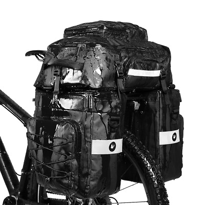 #ad 3 in 1 Bike Rear Bag Cycling Rack Saddle Bag MTB Tail Pannier Pouch L2Z3 $90.32