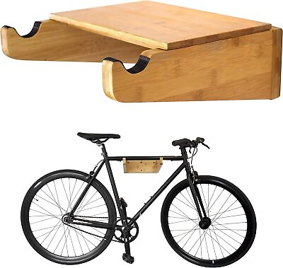 #ad Bicycle Wall Mounted Wooden Bike Rack Storage with Removable Shelf $45.74