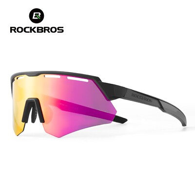 #ad RockBros Polarized Cycling Sunglasses UV400 Glasses Mountain Bike Riding Goggles $24.99