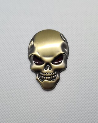 3D Metal Emblem Sticker Skeleton Skull Red Eye Decal Badge Bike Car Truck COOPER $7.50