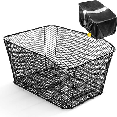 #ad Rear Bike Basket Duty Iron Wire Bicycle Cargo Rack with Reflective Waterproof $41.39