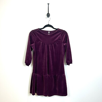#ad TEA COLLECTION Velour 3 4 Sleeve Dress Elderberry Purple Girls 12 $17.99