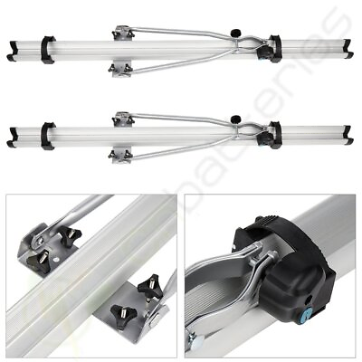 #ad 2pcs Heavy Duty Aluminum silver Lock Jaw Style Bike Carrier Bicycle Roof Rack $98.39