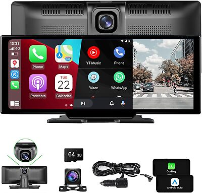 #ad 10.26quot; Touch Screen Wireless Apple Carplay Portable Car Stereo Android Auto $96.45