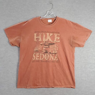 #ad Real Dirt Men Shirt XL Orange Hike Sedona Arizona Destination Adventure Rock Tee $13.96