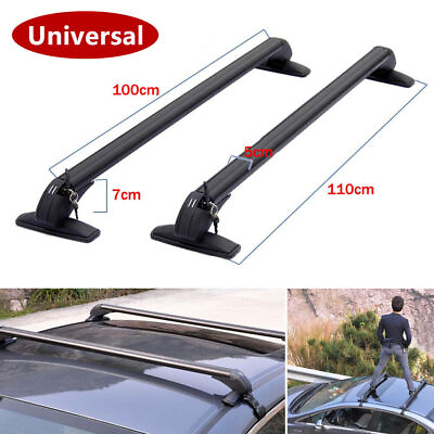 #ad 2pcs Car Rack Roof Rail Luggage Baggage Carrier Cross Aluminum Alloy US Stock $121.50