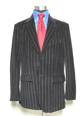 #ad Sette Ponti Casual Corduroy Sports Coat Men#x27;s Size L Black $29.99