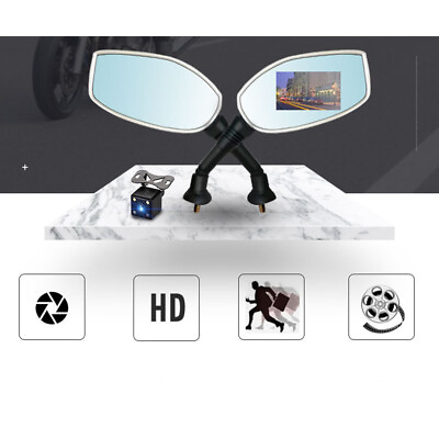#ad #ad Motorcycle Bike HD Rear View Mirror Dual lens Hidden Camera Driving Recorder Kit $81.99