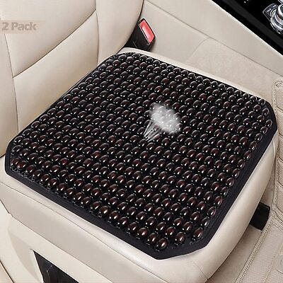 Car Seat Cushion Breathable Cooling Wood Bead Cushion For Car SUV Van Summer $30.79