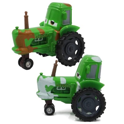 2 Car Disney Pixar Cars Green Cow tractor 1:55 Diecast Toy Car $19.89