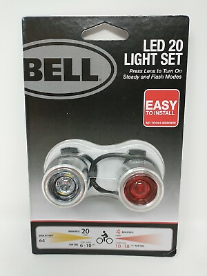 #ad #ad Bell LED 20 Bicycle Bike Light Set Steady Flash Mode NO TOOLS REQUIRED 20 Lumens $8.99