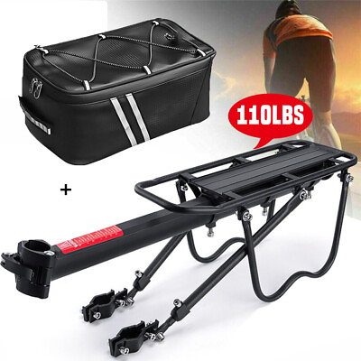 #ad Rear Bike Rack Bicycle Cargo Rack Luggage Carrier Holder Pannier Storage Bag $22.90