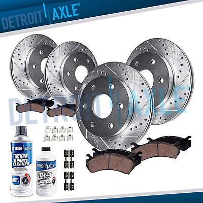 Front amp; Rear Drilled Rotors Ceramic Brake Pads for 2012 2013 2020 Ford F 150 $314.85
