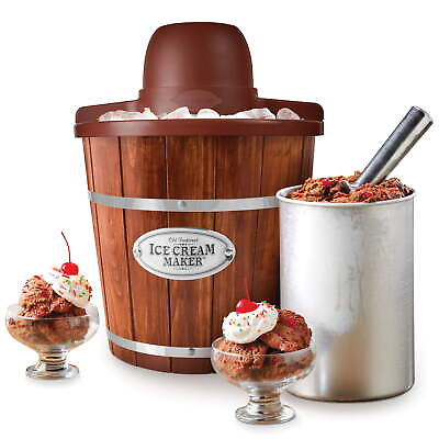 #ad 4 Quart Wooden Ice Cream Bucket $32.04