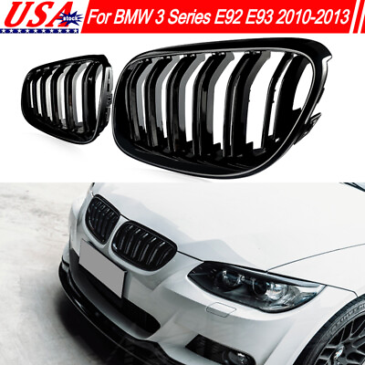 #ad Gloss Black Front Kidney Grilles Grill For BMW E92 E93 328i 335i 2010 2013 LCI $29.69