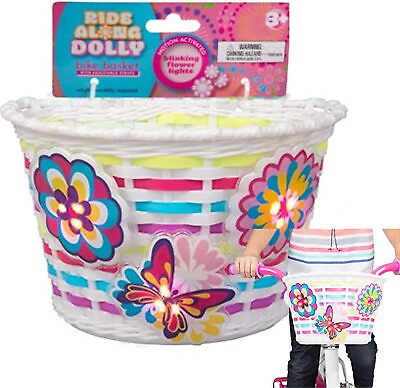 #ad Ride Along Dolly Bike Basket for Girls with Lightups Kid#x27;s Bicycle Basket $15.07