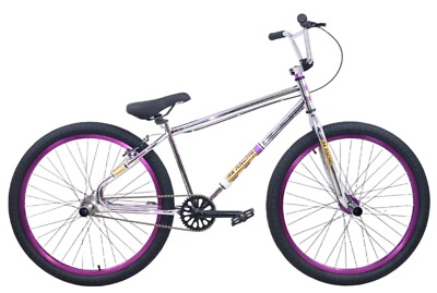 #ad R4 Pro 26quot; Complete White or Chrome W Purple Wheels BMX Bicycle Adult Youth $399.99