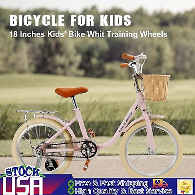 #ad #ad 18 inches Kid#x27;s Bike Child Bicycle for Ages 7 9 Years Boys and Girls with Basket $123.85