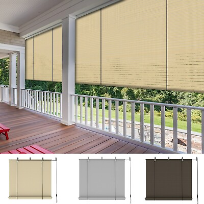 #ad #ad Roll up Shade Roller Shade Striped Hollow out Curtain Porch Pergola Balcony Yard $94.34