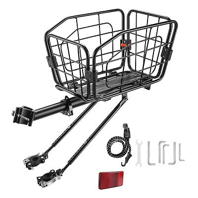 #ad Bike Rear Basket Rack Removable Large Capacity Basket Bike Rear Carrier Rack $80.30