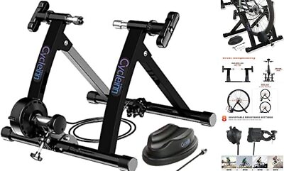 #ad Magnetic Bike Trainer Stand for Indoor Exercise Riding No Gravity Wheel Black $102.89