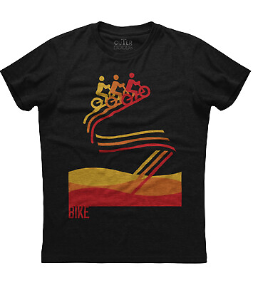 #ad Mountain Bike Riding Graphics Printed Mens Short Sleeve New Cotton Black T shirt $17.95