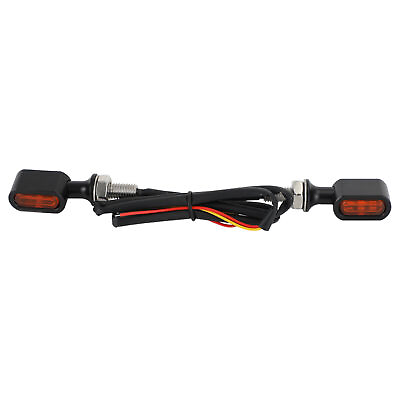 #ad LED Rear Mini Turn Signal Indicator For Sportster Touring Dyna Black Amber $26.79