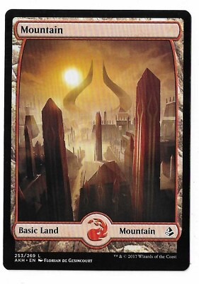#ad MTG Mountain Full Art Amonkhet AKH Basic Land Magic Card #253 269 Unplayed $1.49