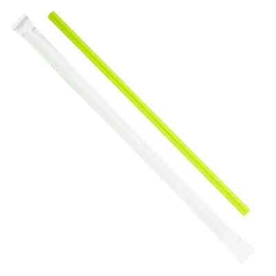 #ad Karat Earth 8.75quot; Giant PLA Straws 7mm Paper Wrapped Green 2500 ct $61.88
