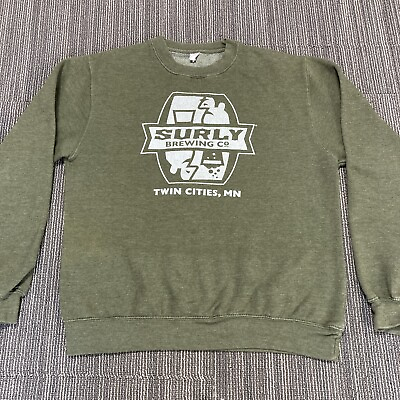 #ad Surly Brewing CO Sweatshirt Men’s Medium Green Pullover Beer Bar Casual $15.99