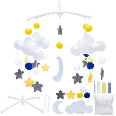 #ad DIY Bed Mobile Kit Felt Sewing Kit Ball Cloud Star Mobile Wind Chime Crib Mob... $26.55