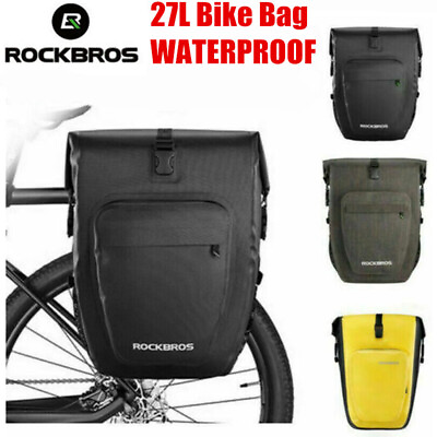 #ad ROCKBROS 27L Bike Pannier Rear Rack Cycling Trunk Waterproof Bicycle Pannier $59.99