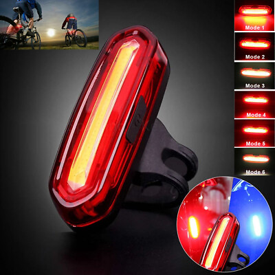 #ad #ad LED Bicycle Tail Light Rechargeable USB Bike Rear Cycling Warning Light 6 Modes $5.99