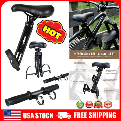 #ad Kids Bike Seat with Handlebar Attachment Detachable Front Mounted Child Bicycle $18.35