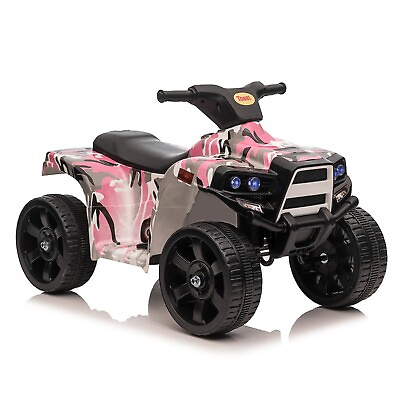 #ad TOBBI Kids Ride on ATV Electric 4 Wheeler Quad Car w LED Headlights HornPink $79.98