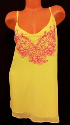 #ad #ad NWT Torrid neon yellow sheer floral embroidered layered sleeveless top 5 5X $17.99
