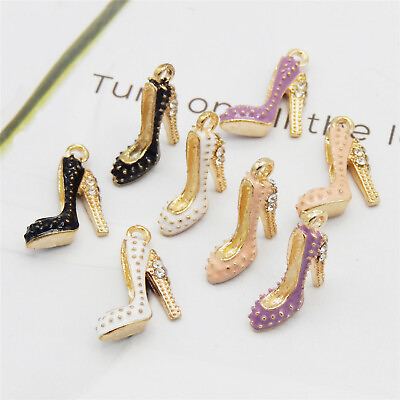 #ad #ad Enamel Multi Colors High Heels Crystal Pendant Charms DIY Accessories 16pcs Pack $3.56