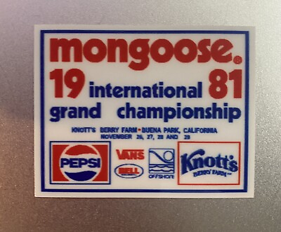 #ad Old School Mongoose Grand National 1981 BMX Bike Decal Sticker Vintage $15.99