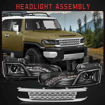 #ad Fits 2007 2015 Toyota FJ Cruiser Projector Headlights Headlamps With Grille $223.99