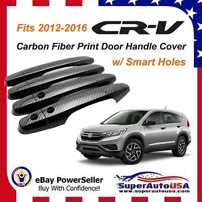 #ad Carbon Fiber Style Side Door Handle Cover w Smart Holes For Honda CR V 2012 2016 $19.99