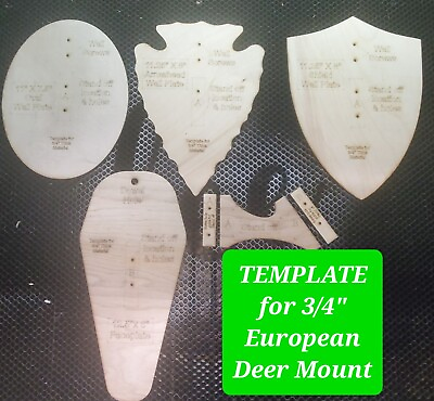 European Deer Mount TEMPLATE for 3 4quot; mount 3 different Wall Plate templates $25.00