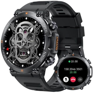#ad Military Smart Watch for Men Call Receive Dial Rugged Tactical Fitness Tracker $31.73
