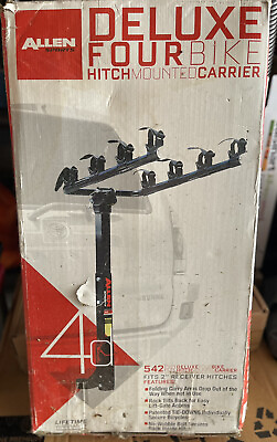 #ad Allen Sports Deluxe 4 Bicycle Hitch Mounted Bike Rack Carrier 542RR 2quot; 1 1 4quot; $85.00