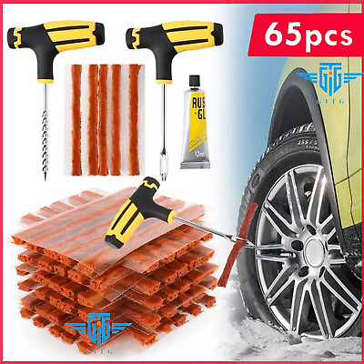 #ad 65pc Tire Repair Kit DIY Flat Tire Repair Car Truck Motorcycle Home Plug Patch $9.99
