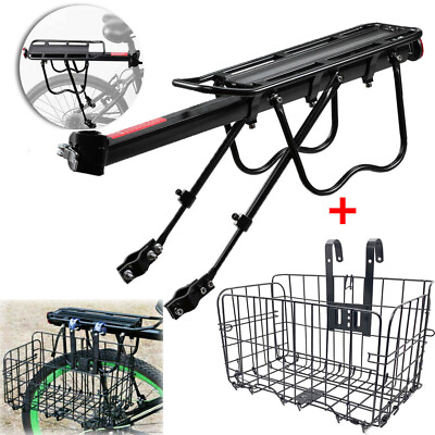 #ad Rear Bike Rack Bicycle Cargo Rack Pannier Luggage Carrier Seat Frame With Basket $22.99