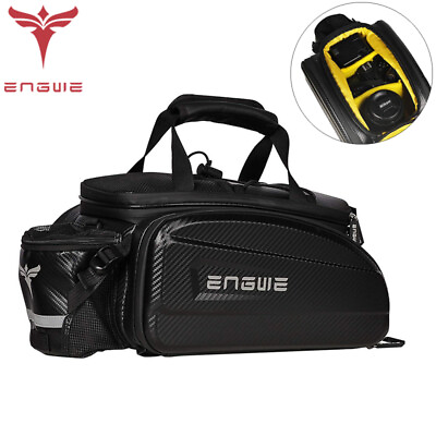 #ad #ad ENGWE 35L Leather Bag Bicycle Seat Pannier Bike Rack Bag Waterproof Shoulder Bag $69.99